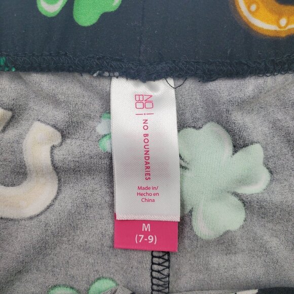 Womens M Shamrock Print Leggings St Patricks Day Clover Horseshoe Lucky Pants - Picture 4 of 12